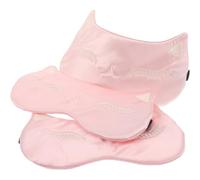 Generic 3pcs Silk Sleep Eye Mask with Adjustable Strap for Men and Women Soft Polyester Fiber Eye Cover Mask Providing Light Blocking for Travel and Daytime Naps