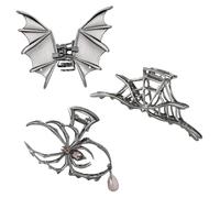 Generic 3PCS Spider Hairpin Lightweight Large Hair Claw Clips Halloween Accessories (A)