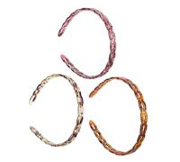 Generic 3pcs U-shaped Resin Hair Headbands for Women, Hollow out Design, Anti-slip Plastic Pp Material, Skin-friendly and Safe, for Daily Use and Hairstyle Making