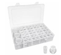 Generic 3Psc Pumpkin +48Pcs Round Bottles Diamonds Painting Containers Multi Purpose Portable Plastic Case Box with Stickers & Compartments Arts Crafts Storage Bottle for Hardware Rhinestone