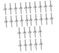 Generic 3sets Body Connecting Buckle Neck Joint Bushing Kit Headless Locking Nut Guitar Pedal Guitar Bushing Screw Guitars Electric Guitar Bushing Bolt for Guitar Neck Plate Silver 10pcs*3