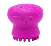 Generic 3xOctopus Cute Silicone Face Brush for Massage Remove Scrub Deep Cleansing Rose Red