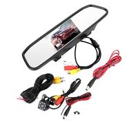 Generic 4.3in Car Rearview Mirror Display, TFT LCD Large Screen HD Night Vision Reversing Camera with 8LED, for All Signal Formats