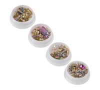 Generic 4 Boxes Nail Charms Jewelry Mixed Nail Art Accessories for DIY Manicure Versatile Decorative Gems for Women for Parties Daily Use