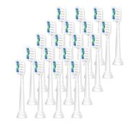 Generic 4 Brush Heads, Compatible with Philips, Sonicare 1100 2100 | 4100, 4300, 5100, 5300, 6100, 6500, 7000, 7300, 7500(White-20 Pcs)