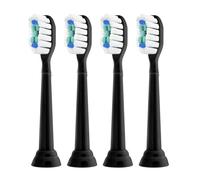 Generic 4 Brush Heads, Compatible with Philips, Sonicare 1100 2100 | 4100, 4300, 5100, 5300, 6100, 6500, 7000, 7300, 7500(Black-4 Pcs)