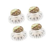 Generic 4 Hut Guitar Knobs, Easy to Install, Stylish Volume And Tone Controls for Guitar Modifications, clear black letter