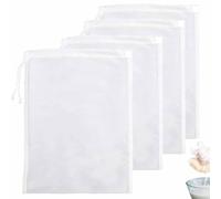 Generic 4 Pack Nut Milk Bag, 8”x12” Food Grade Nylon Cheese Cloths for Straining, Fine Mesh Cheesecloth for Straining, Muslin Cloths for Cooking, Reusable Strainer Bag for Yogurt/Juice/Tea