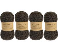 Generic 4 Pack of 3.5Oz/100g Natural Sheep Wool Yarn for Knitting and Crocheting, Raw, in Natural Brown