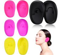 Generic 4 Pairs Heat-resistant Silicone Ear Covers for Hair Dyeing and Styling Professional Ear Care Tools for Salon and Home Use Comfortable Reusable Protective Random Color