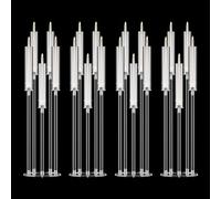 Generic 4 Pcs Acrylic Candelabra Centerpieces, Clear Candle Taper Candlestick, Tall Candelabra with Acrylic Shade, Holder Crystal 5 Arm Candlesticks Holder for Wedding Dinner Party, 0.87" LED Candle
