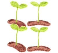 Generic 4 pcs Bean Sprout Hair Clips Woven Plant Design Cute Decorative Accessories for Birthday Party Wedding Stage Performance