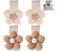 Generic 4 Pcs Car Seat Headrest Hooks: ABS+Fabric, Beige, Modern Decorative Style, Headrest Mount, 4 Hooks, Car, General Purpose