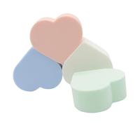 Generic 4 Pcs Heart Shape Makeup Sponge Set Dual Use Wet and Dry Facial Sponge Puff for Makeup Application and Skin Care, Non-latex Material Suitable for Skin Types and Ages Random Color