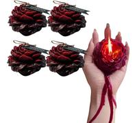 Generic 4 Pcs Low Temperature Rose Scented Massage Candles, Wine Red Rose Flower Shaped, 107.6°F, For Couples Date Night
