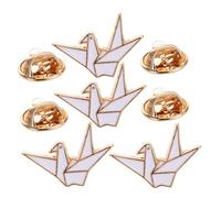 Generic 4 Pcs Origami Crane Brooch Pins for Women Cute Metal Badge Pins Zinc Alloy Cartoon Accessories Fine Craftsmanship Versatile Fashion Clothes Decoration