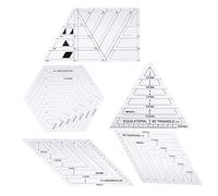 Generic 4 Pcs Quilting Ruler, 5Pcs Patch-Work Ruler, Transparent Sewing Cutting Craft Manual Tools