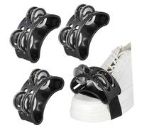 Generic 4 Pcs Rattle Instrument Steel Drum Mallets Mini Musical Instruments Musical Instruments Music Instruments Tambourine for Tambourines for Adult Tambourine Black Abs