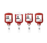 Generic 4 Pcs Retractable Blood Badge Reel, Acrylic Shaker with Alligator Clip, for Nurses, Doctors