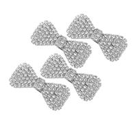 Generic 4 Pcs Silver Rhinestone Crystal Hair Clips Mini Butterfly Hair Barrettes for Bridal Wedding