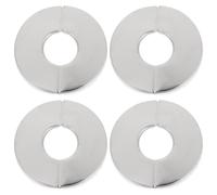 Generic 4 Pcs Stainless Steel Round Escutcheon Plates Decorative Covers for 27mm Diameter Pipes Wall-Mounted Water Pipe Cover Replacement Clip-on Fasteners