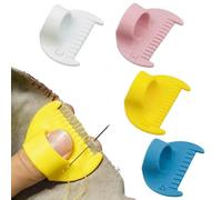 Generic 4 Piece Sewing Gauge Set, 4mm Edge Stitch Guide Finger Ruler with Precision 3mm/4mm Measurement Guides for Hand & Machine Sewing, Quilting, Hemming & Craft Projects