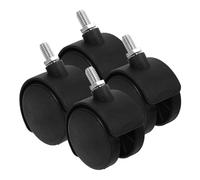 Generic 4 Pieces M8*13mm Threaded Swivel Caster Wheels 2-inch Dual Wheel Design 360° Rotation Heavy Duty Chair Casters Replacement for Office Chairs, Desks, Cabinets, and Bookshelves
