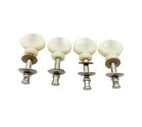 Generic 4 Pieces Ukulele Tuning Pegs Banjo Tuners Instrument Parts Machine Machines Authentic Traditional Look Suitable for Ukulele Banjo Small Four, silver and White