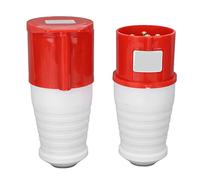 Generic 4 Pin Industrial Plug Socket Safe Anti-Drop Design for Industry 220-380V Red and White 1 Set