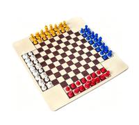 Generic 4 Player Chess Board Game, Non Slip Family Strategy Set for Adults Kids (Chess)