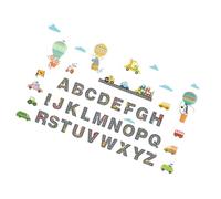 Generic 4 Sheets of PVC Alphabet Wall Decals Adorable Cartoon Letters for Nursery and Living Room, Decorative and Firm Adhesion Indoor Decors, for Bedroom or Playroom