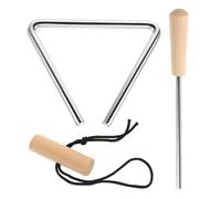 Generic 4 Triangle with Striker Triangle for Rhythm Hand Percussion Instrument Rhythm Triangle Instrument Triangle with Percussion Stick Metal Triangle Instrument Triangle Bell Silver Iron