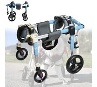 Generic 4-Wheels Dog Wheelchair, Adjustable Dog Carts with Walking Recover Mobility Aids, Lightweight Pet Four Wheel Wheel-Chair for Injured, Disabled, Paralysis, Hind Limb Weak Pet(Blue,XXL)