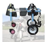 Generic 4-Wheels Dog Wheelchair, Adjustable Dog Carts with Walking Recover Mobility Aids, Lightweight Pet Four Wheel Wheel-Chair for Injured, Disabled, Paralysis, Hind Limb Weak Pet(Blue,S)