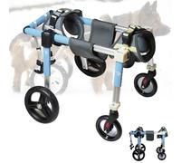 Generic 4-Wheels Dog Wheelchair for Back Legs, Dog Carts with Walking Recover Mobility Aids, Adjustable & LightWeight Doggy Wheelchairs for Disabled Hind Legs, Pet Leg Brace and Hip Support(Blue,M)
