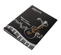 Generic 40 Pages/Binder Music Sheet Holder A4 PVC Sheet Music Note Folder with Tear Resistant Feature Simple Design Stylish Black Binder for Musicians Office Use