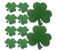Generic 40 Pcs Handwritten Card Green Ornaments Irish Paper Cut Out Felt Shamrocks Felt Clovers St Patricks Day Honeycomb Decor Green Leprechaun Cutouts Coated Paper Dark Green