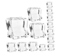 Generic 40pcs Acrylic Fake Ice Cubes Transparent Irregular Like Stones for Photography Props Bar Decoration Home Decor Party Centerpieces Reusable Decorative Ice Cubes