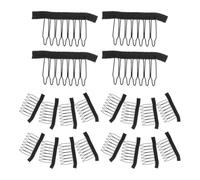 Generic 40pcs Black Wig Clips and Combs with 7-teeth Steel and Cloth Construction, Easy Attachment and Strong Grip for Custom Wig Install Supplies and Hair Extensions