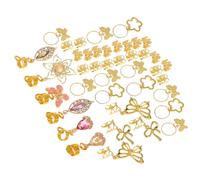 Generic 40pcs Metal Hair Jewelry Braids Accessories with Floral Butterfly Charms Spring Clasp Dreadlock Rings Clips for Women DIY Styling Compatible with Braids Locs and Various Hair Types