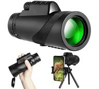 Generic 40X60 Monocular Telescope Compact Optical High Powered BAK4 Prism Monocular with Smartphone Holder Tripod HD Monocular Scope for Bird Watching Hunting Concert Travelling,B2
