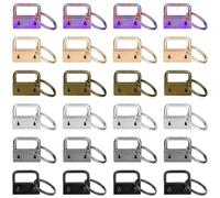 Generic 42pcs Jewelry Pinch Clamp Key Chain Fobs Assorted Color Iron Material Easy to Add Keys Labor Saving for Crafting and Handicraft