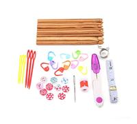 Generic 44Pcs Sewing Needle and Bamboo Circular Crochet Set Smooth Handles for Comfortable Knitting and Crafting