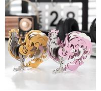 generic 45 PCS Zodiac Rooster 3D Metal puzzles Kit, Handmade Zodiac chicken DIY Metal Model,3D mechanical puzzle for adults to build