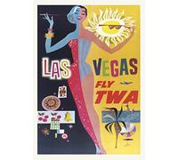 'Generic' #46 Las Vegas - Fly TWA - Vintage Travel Poster - A4 A3 A2 - Quality Prints … (Not Framed, A2)