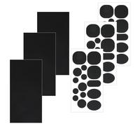 Generic 48 Pcs Black Nylon Rectangle, Square Repair Patch, No Sew, Durable, Modern, Waterproof Patches Tape Self Adhesive Puffer Jacket, Tent, Clothes, Sleeping Bag