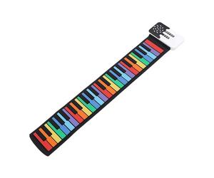 Generic 49 Keys Colorful Portable Piano Pad for Home Travel, Rechargeable Hand Roll Up Keyboard with Speaker for Beginners, Silicone Roll Up Piano for Outdoor Use