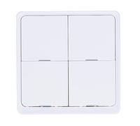 Generic 4Gang Wireless Intelligent Scene Switch for ZigBee WIFI 2.4GHZ Control, Fast Response for Home Bedroom Living Room, White ABS Material