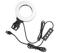 Generic 4in LED Dimmable Ring Light with Clip Adjustable Brightness and Color Temperature for Live Video Conference Teaching Online Education