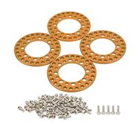 Generic 4Pcs 1.9in Aluminum Alloy Wheel Outer Rings Rims for Increased Stability in RC Cars Durable and High Abrasion Resistance (Orange)
